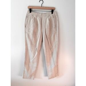 Abercrombie & Fitch Loose Fit Striped Cotton Pants Beige Small - fits up to M/L